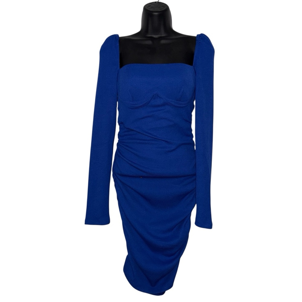 Princess Polly Royal Blue Long Sleeve Ruched Bodycon Dress